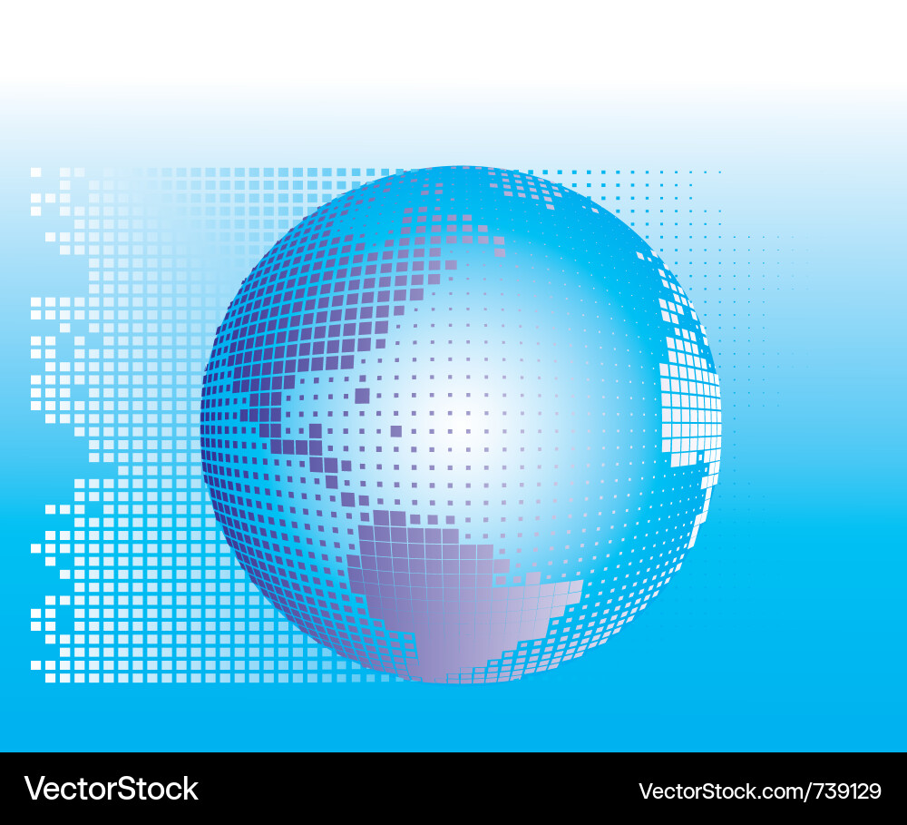 Pixel Earth Globe vector image