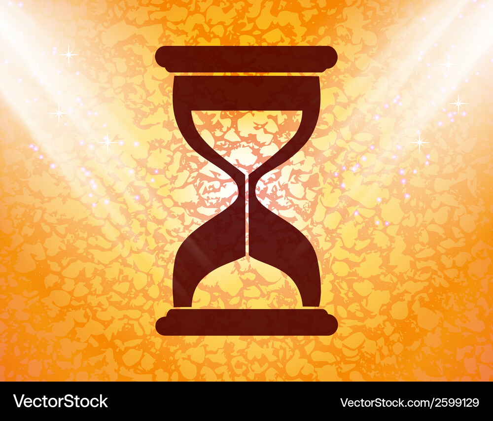 Sand clock glass timer flat modern web button Vector Image