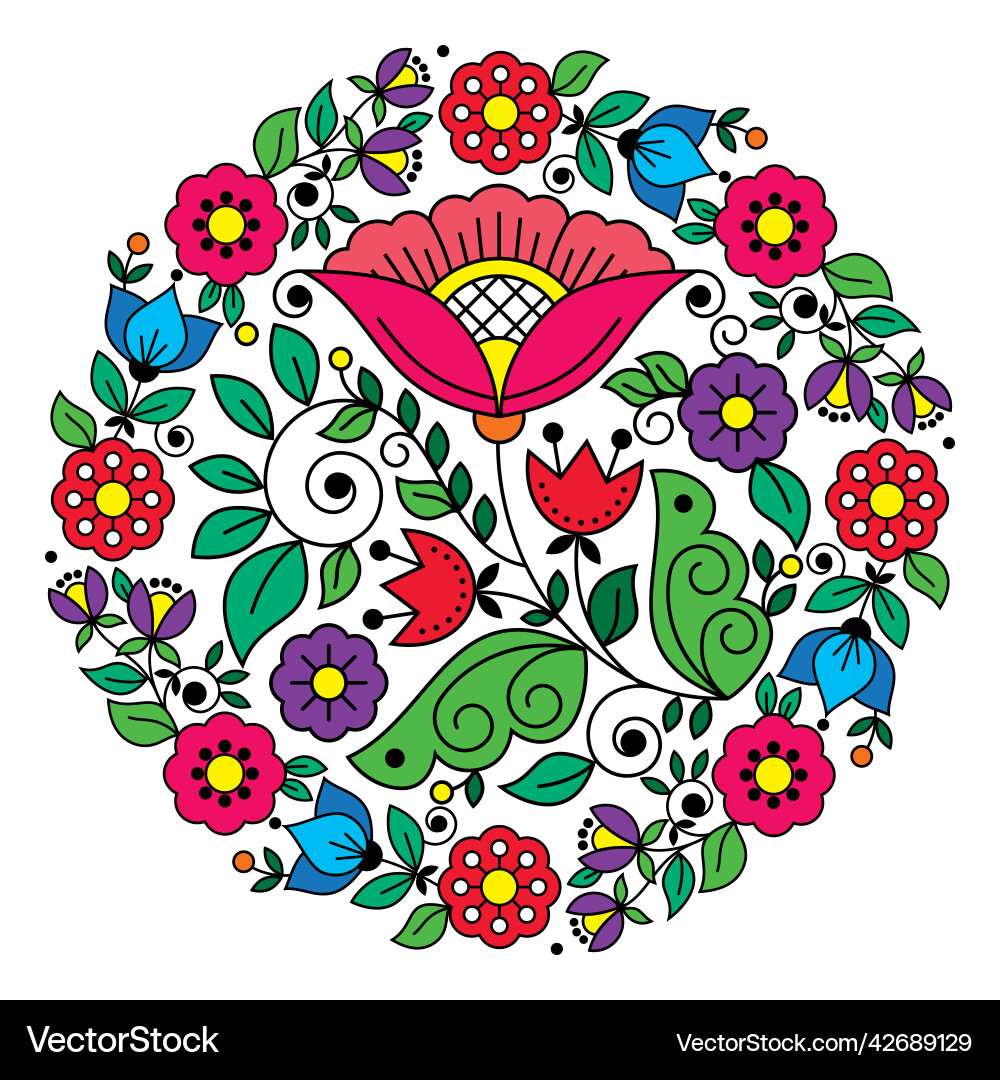 Scandinavian folk art floral mandala design Scandinavian folk art floral mandala design vector image