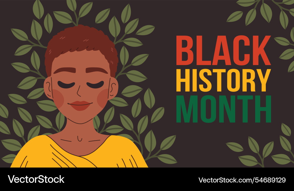 Schwarze Geschichte Monat Banner mit african american Schwarze Geschichte Monat Banner mit african american vektorbild