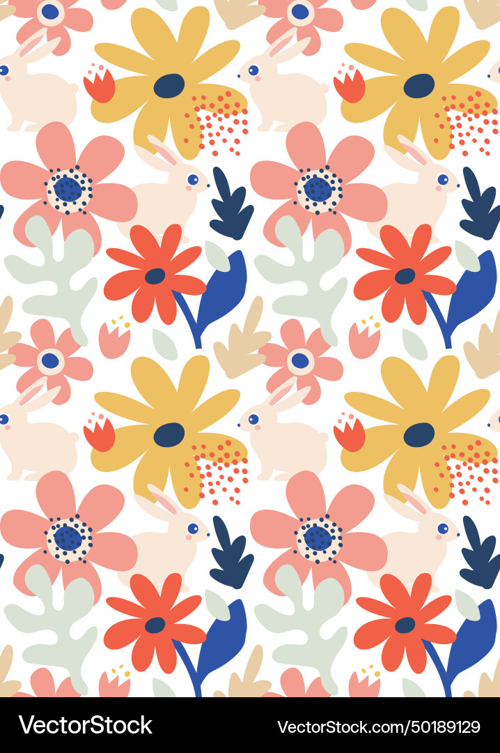Spring happy easter patterned background Spring happy easter patterned background vector image