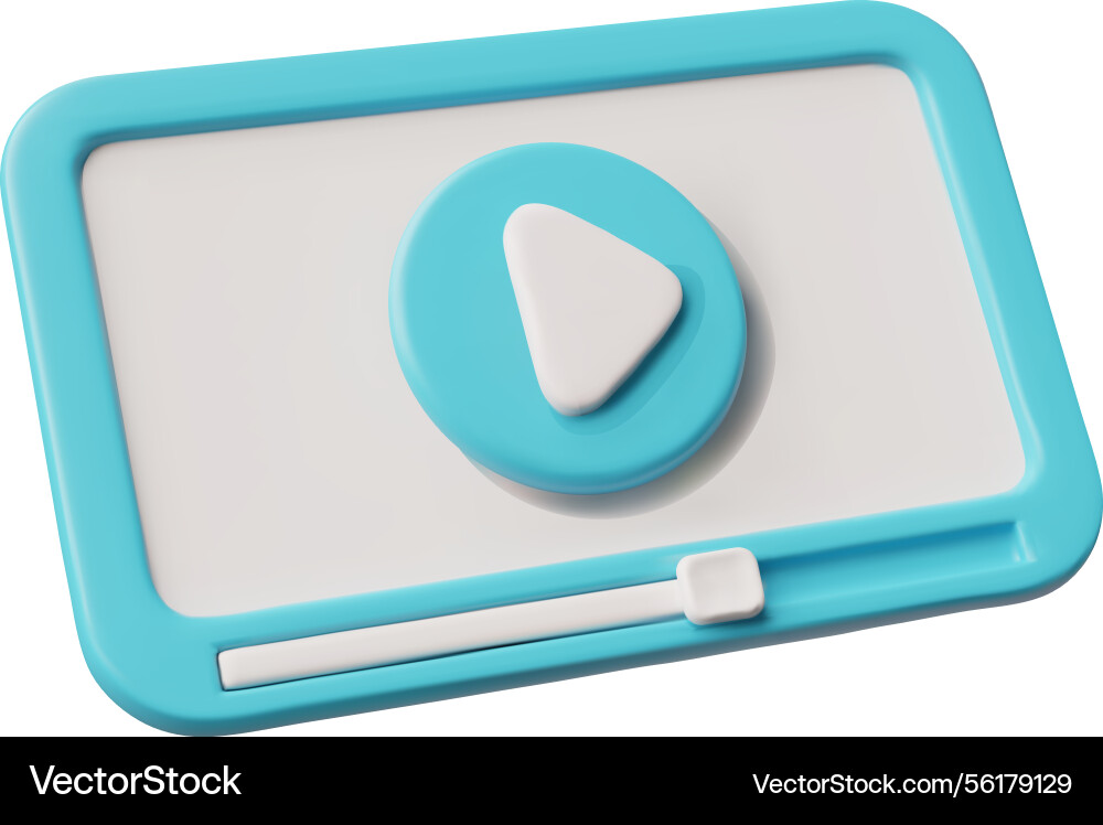 Tablet computer with video player 3d Tablet computer with video player 3d vector image
