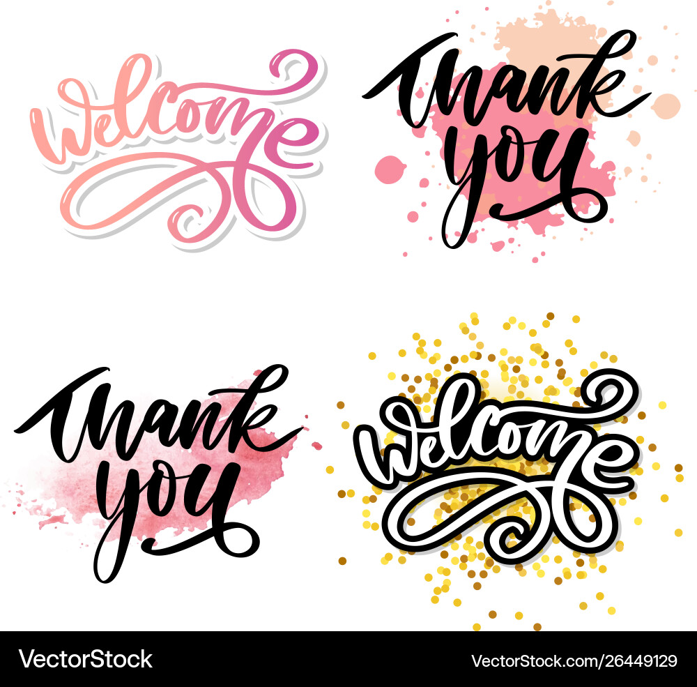 Thank you handwritten inscription hand drawn Thank you handwritten inscription hand drawn Vector Image