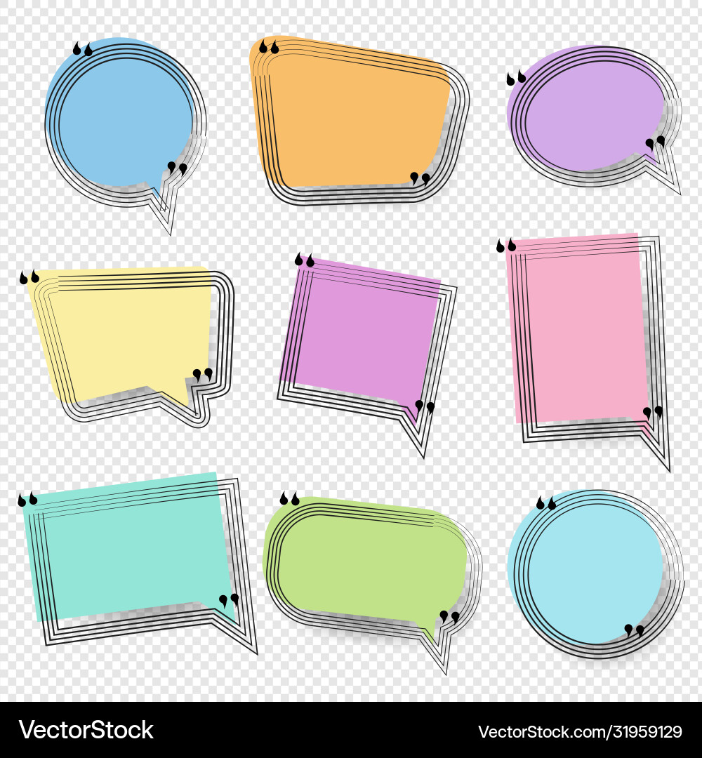 Vintage speech bubbles transparent background Vector Image