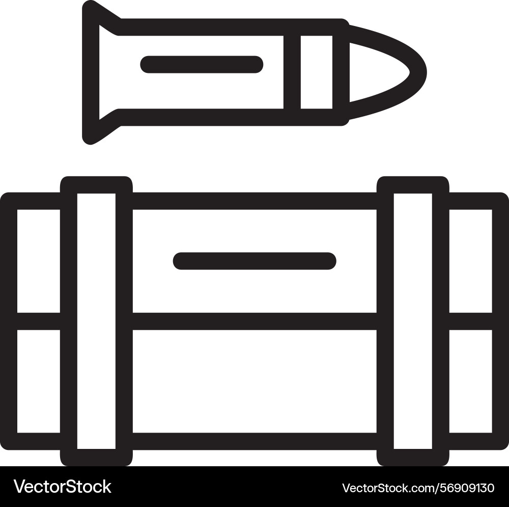 Ammunition box linear style icon design Vector Image