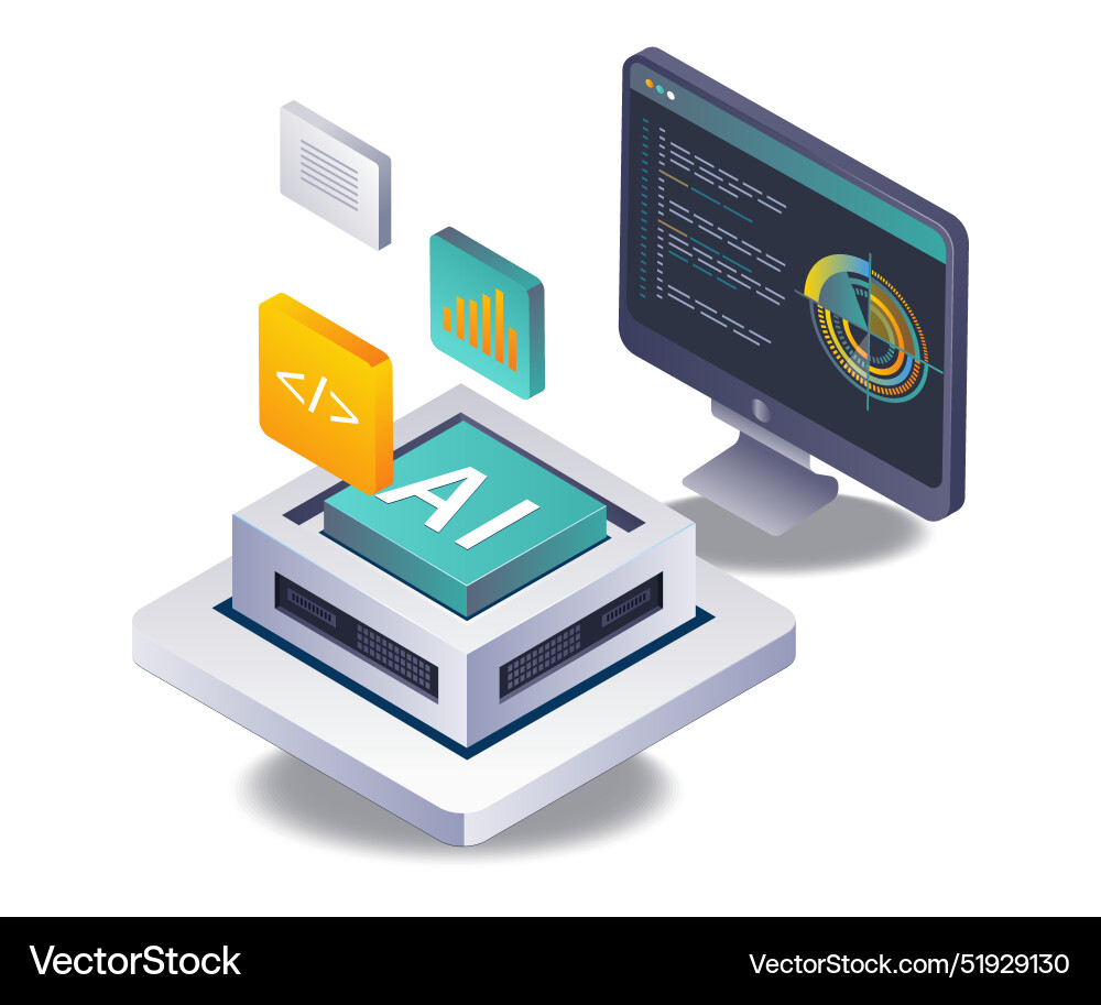 Artificial intelligence in data science Artificial intelligence in data science vector image