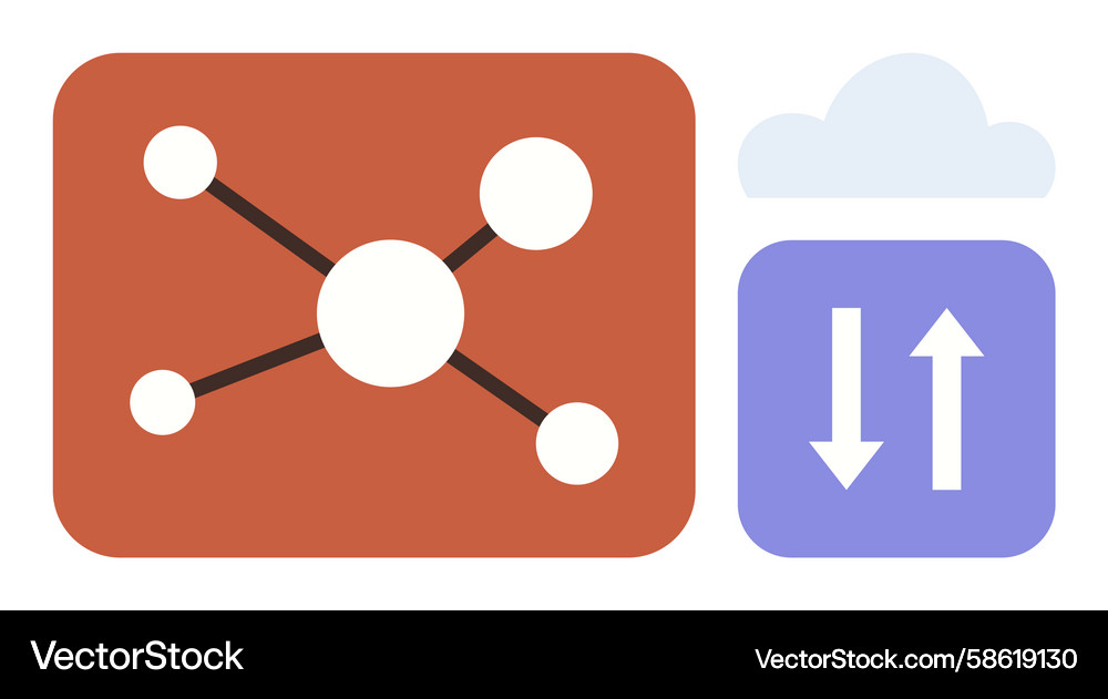 Cloud computing network and data transfer concept Cloud computing network and data transfer concept Vector Image