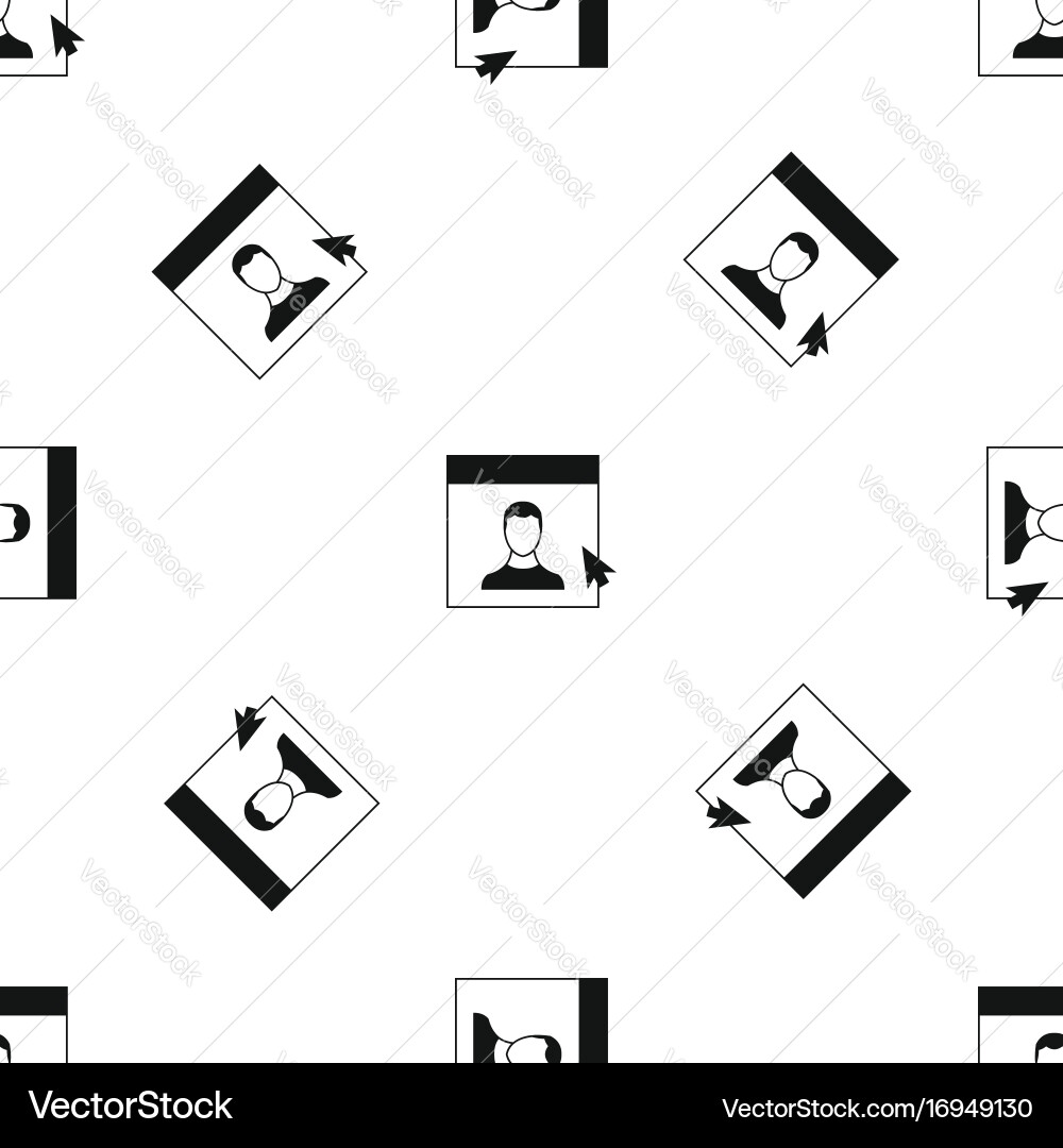 Cursor point man on monitor pattern seamless black vector image
