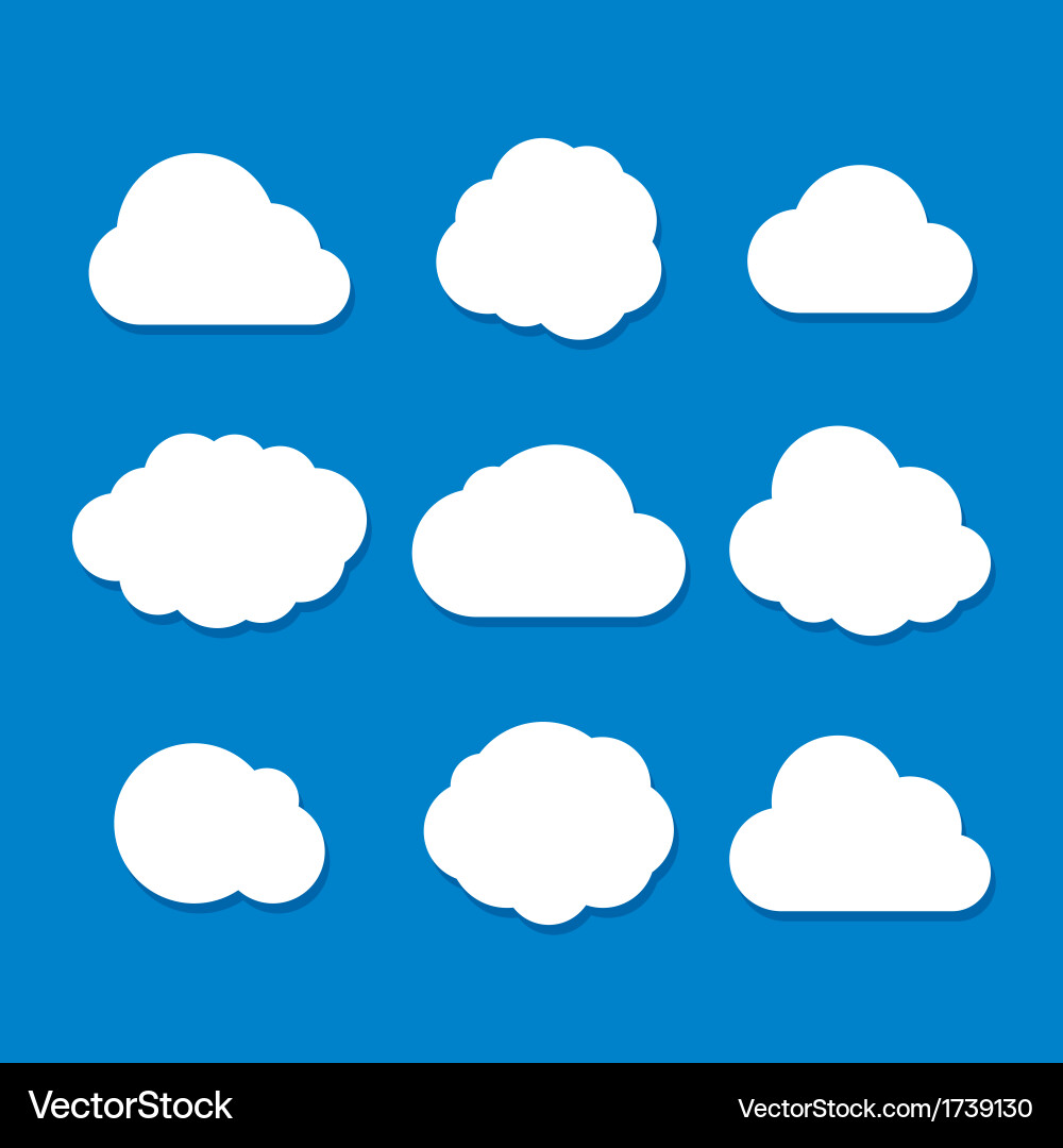 Cute Cloud Set Royalty Free Vector Image - VectorStock