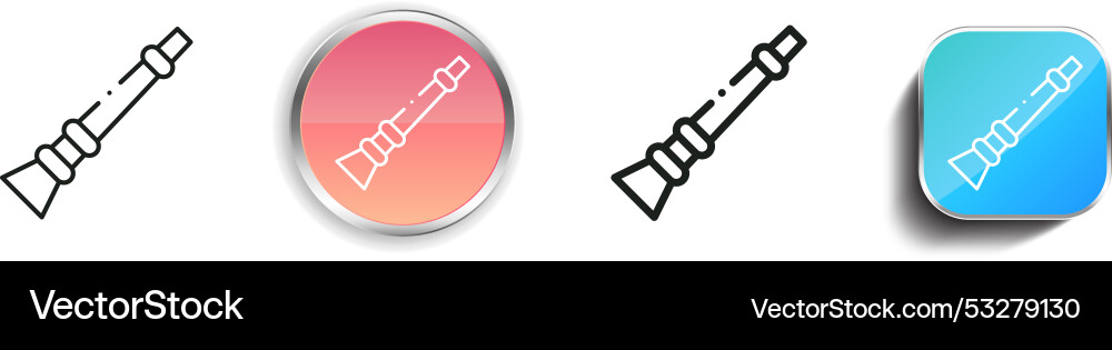 Didgeridoo icon thin linear regular and button vector image