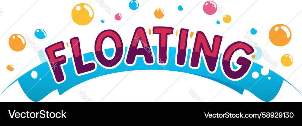 Floating text with colorful bubbles and light Vector Image