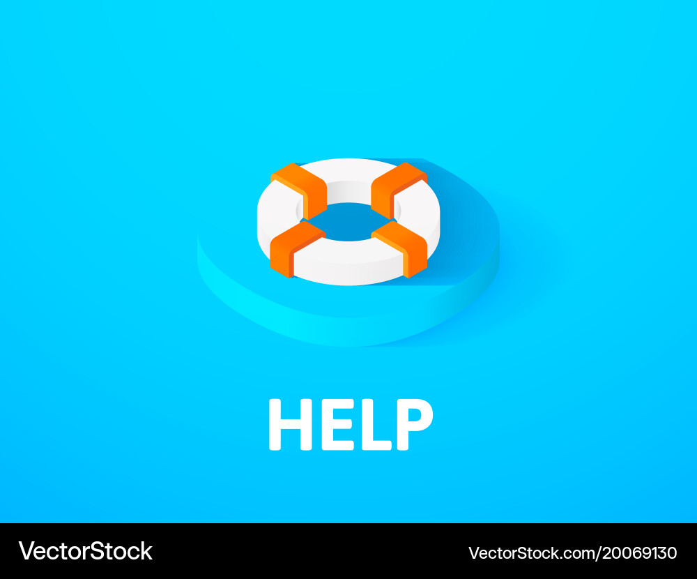 Help isometric icon isolated on color background vector image
