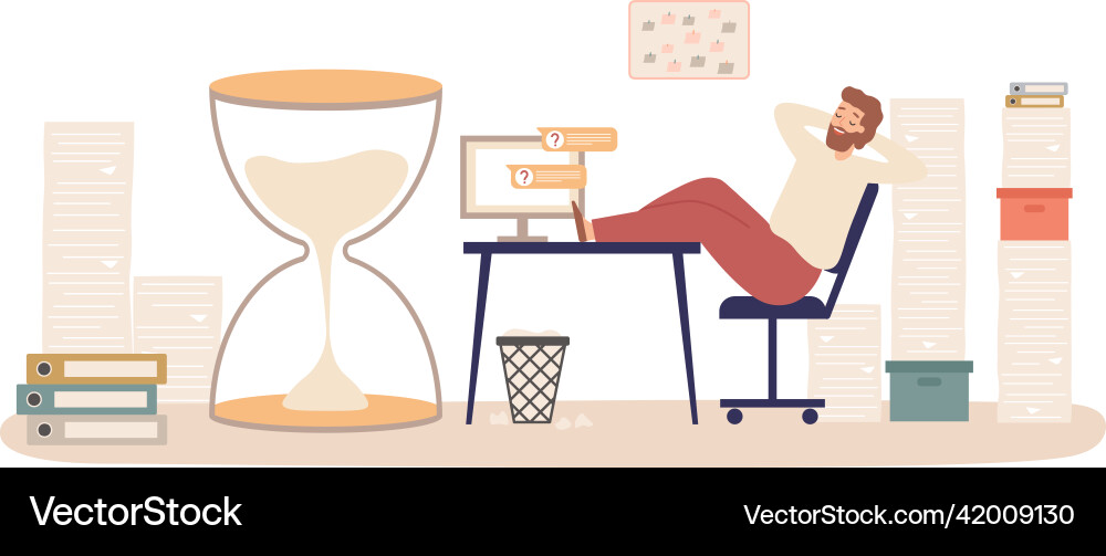 Lazy Worker Procrastination vector image