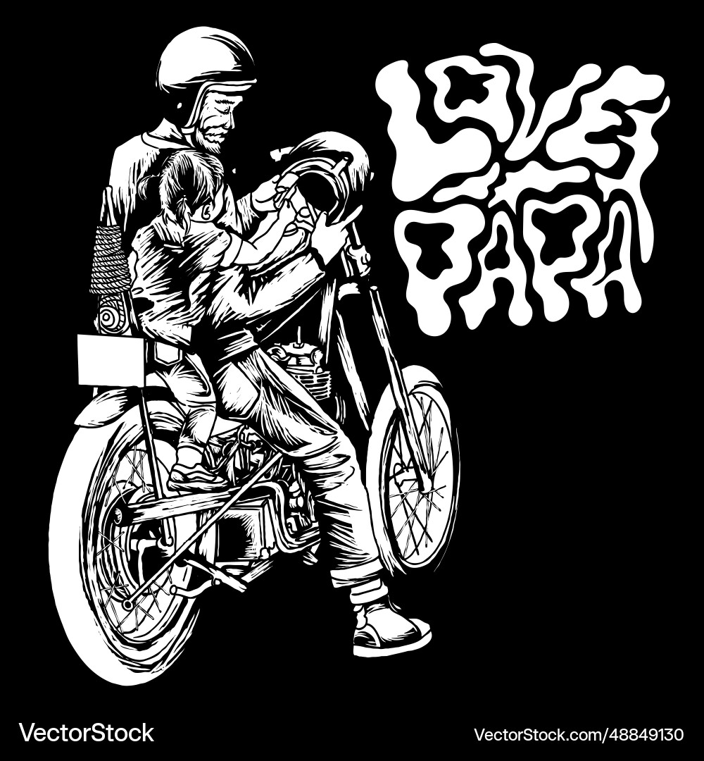 Liebe papa chopper benutzerdefinierte Fahrrad Stil Jahrgang Liebe papa chopper benutzerdefinierte Fahrrad Stil Jahrgang vektorbild
