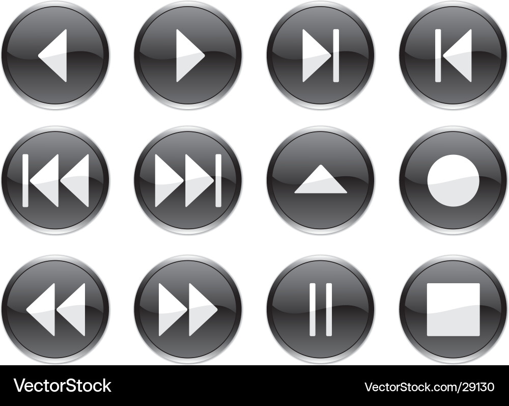 Multimedia Navigation Icons Vector Image