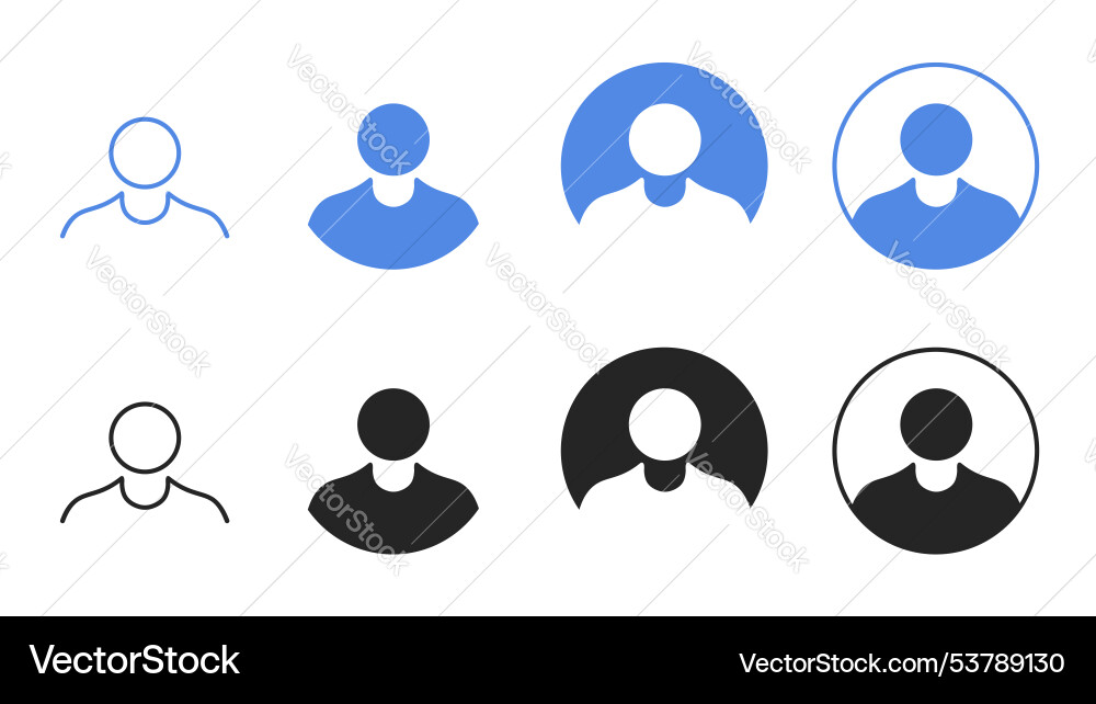 Set of user profile icons isolated on white Vector Image