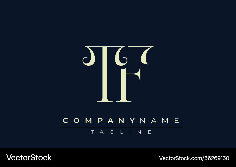 Tf abstract logo Royalty Free Vector Image - VectorStock