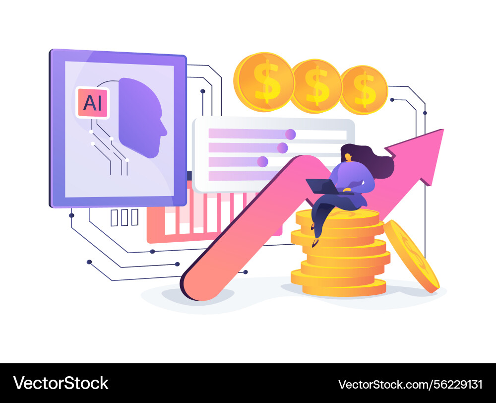 Ai dynamic pricing strategies abstract concept Ai dynamic pricing strategies abstract concept Vector Image