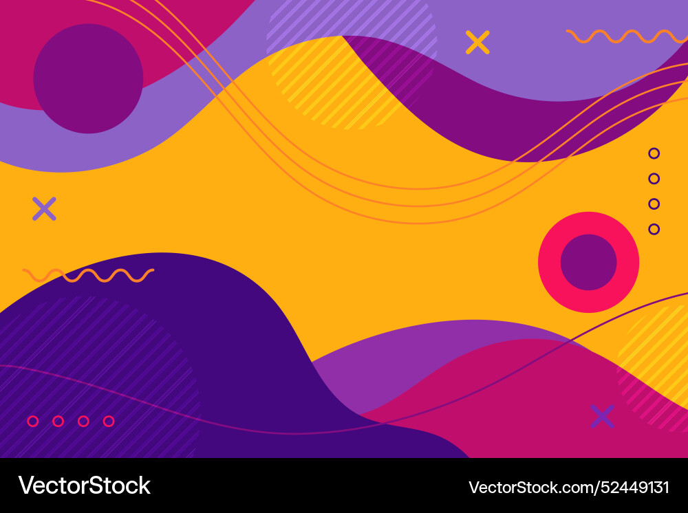 Flat design abstract dynamic shapes background Vector Image