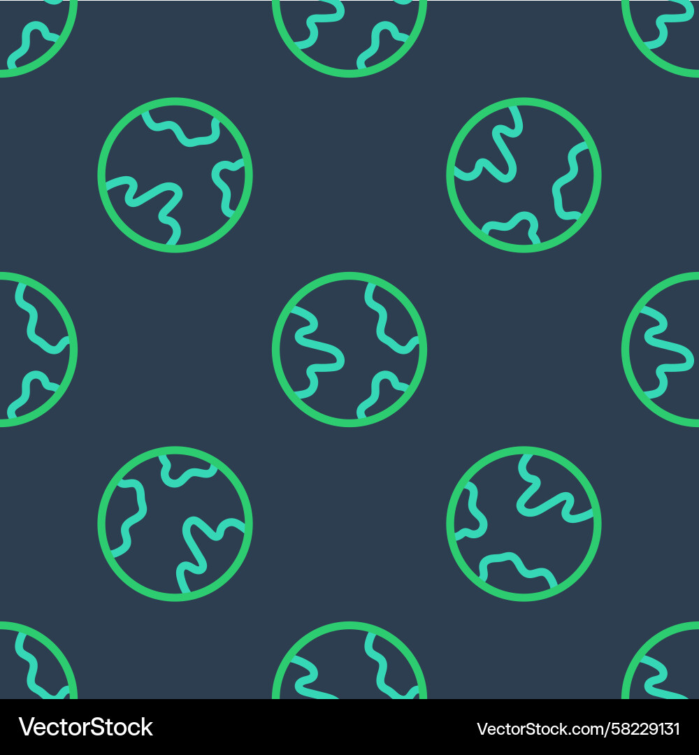 Global Line Icon - World Pattern Vector Image