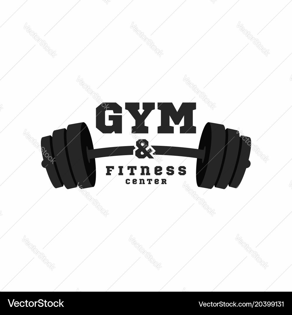 Gym logo fitness center design template Royalty Free Vector