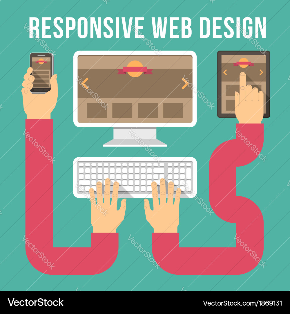 Responsive web design connection vector image