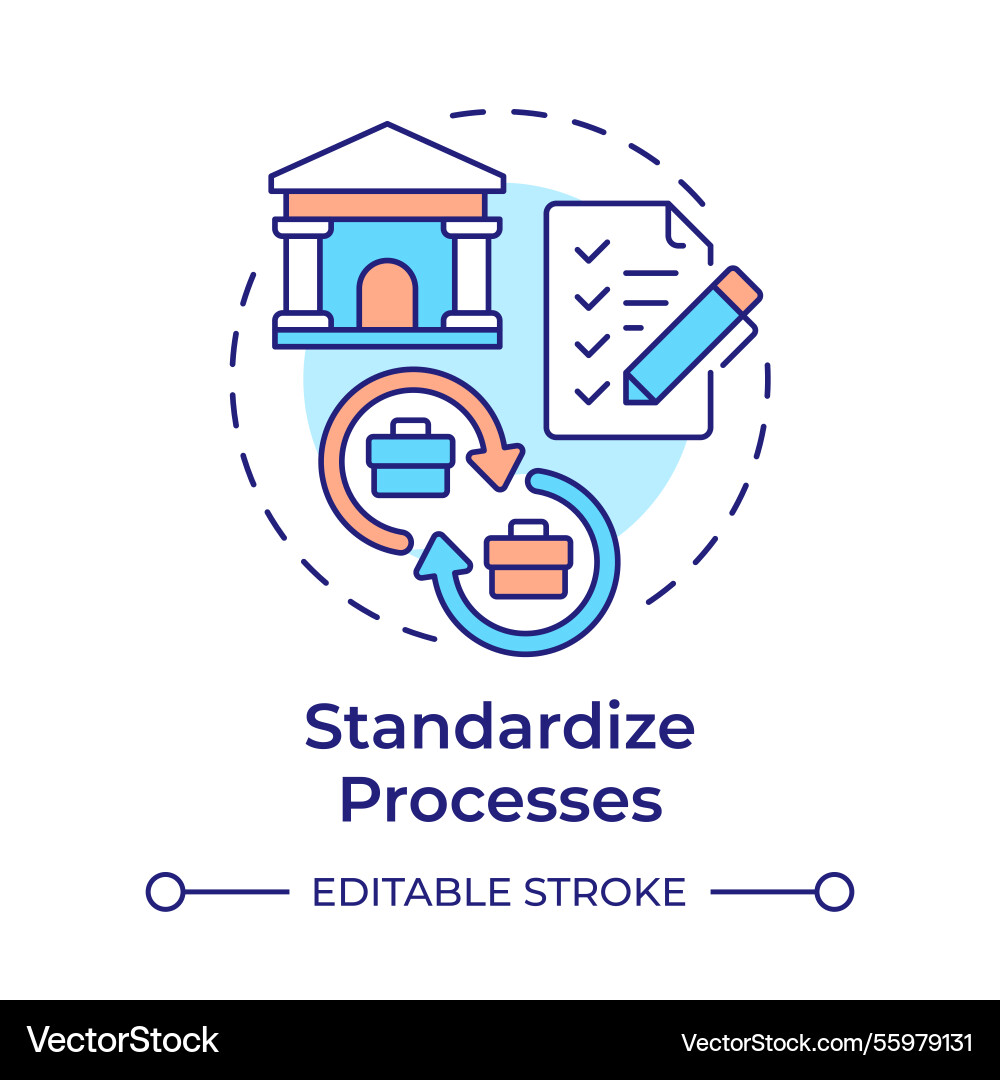 Standardize processes multi color concept icon Standardize processes multi color concept icon vector image