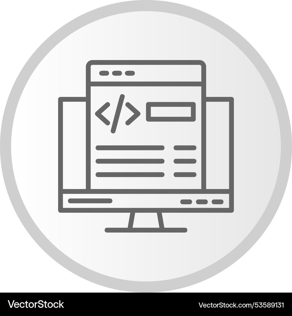 Web development line circle grey icon vector image