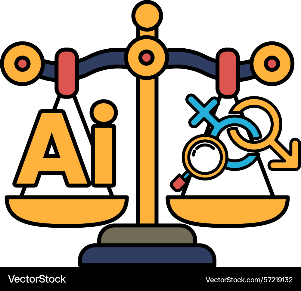 A scale with the letters ai on one side A scale with the letters ai on one side vector image
