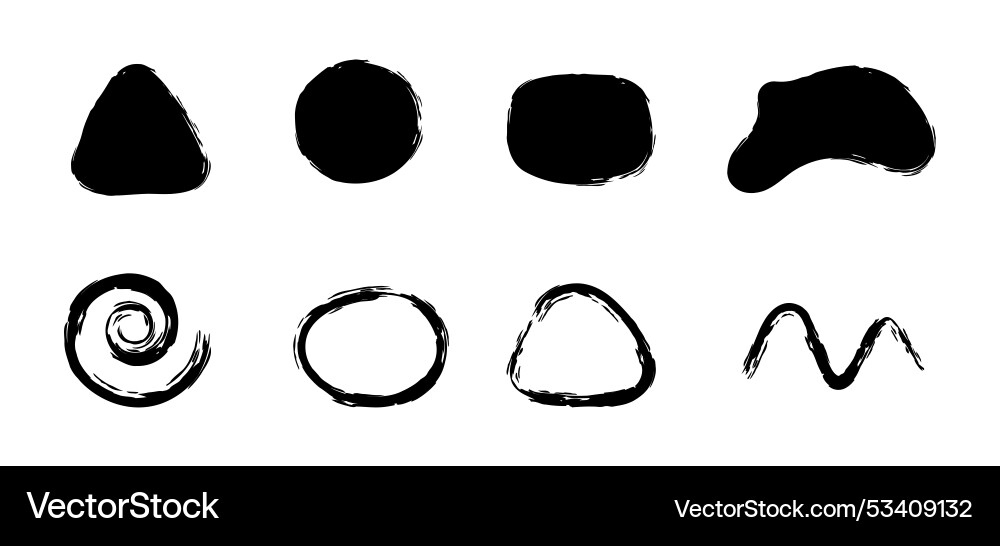 Abstract blobs shapes for design elements drawn Abstract blobs shapes for design elements drawn Vector Image