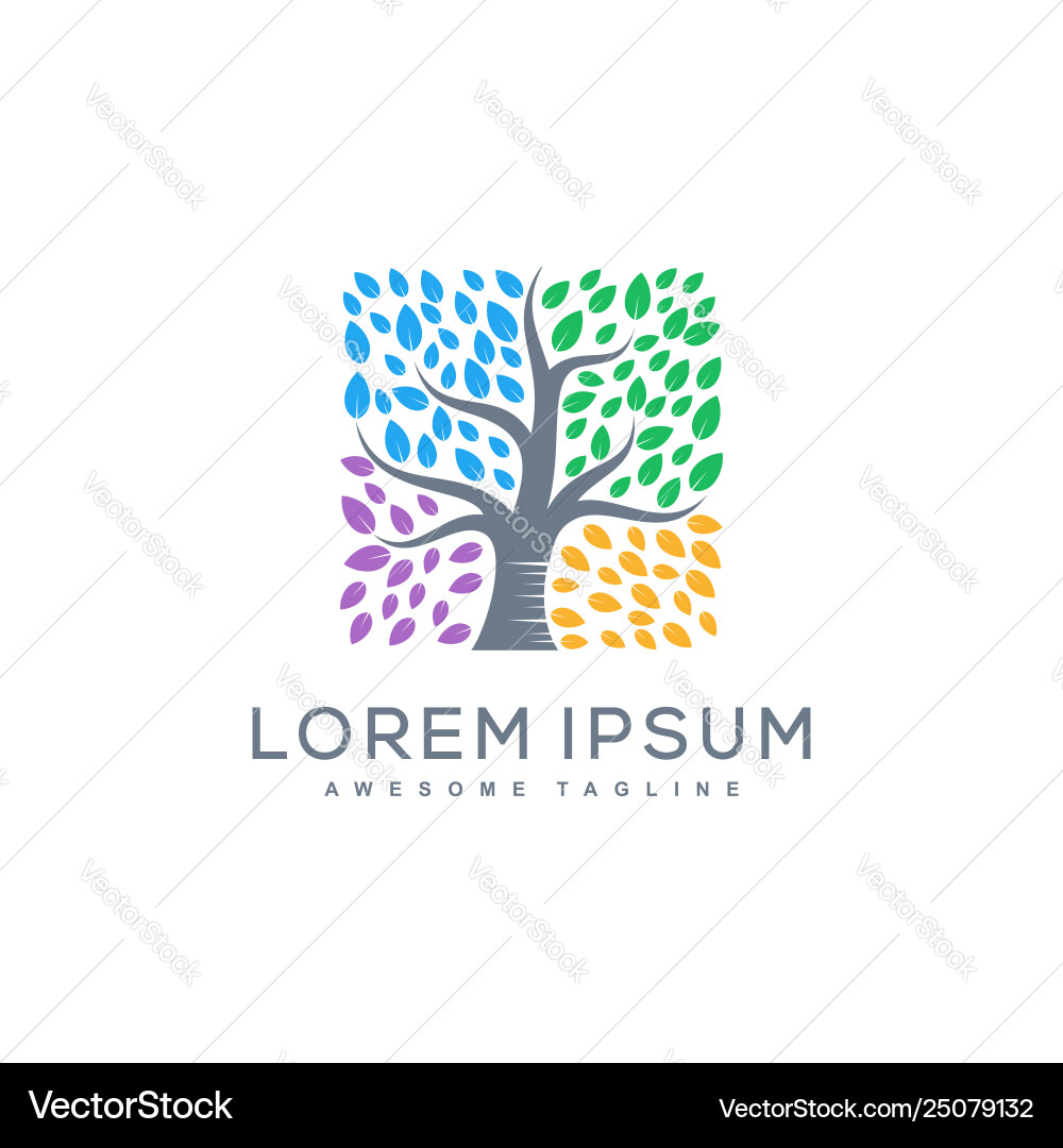 Abstract Tree Template Vector Image