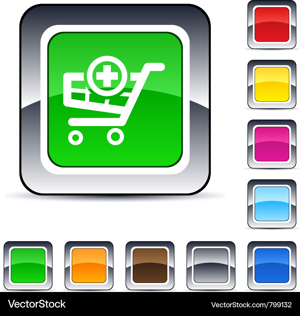 Add to cart square button Vector Image