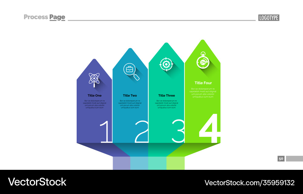 Arrow bar chart slide template vector image