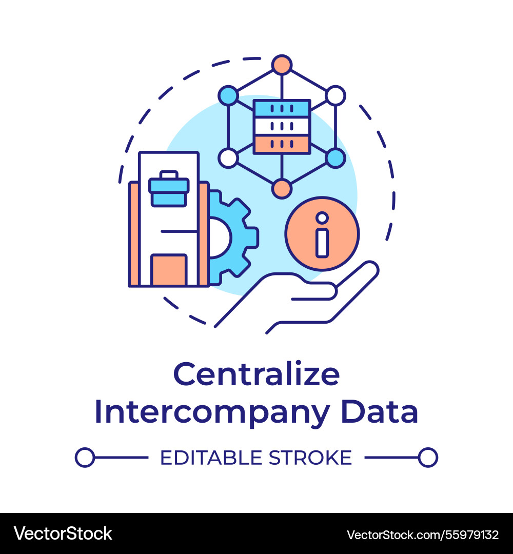 Centralizing intercompany data multi color Centralizing intercompany data multi color vector image