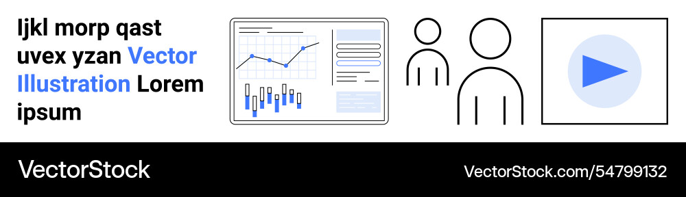 Data analytics dashboard user representation Data analytics dashboard user representation vector image