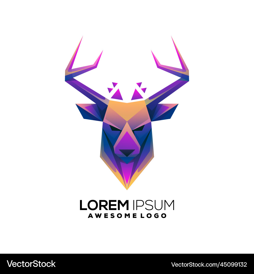 Deer geometrische Polygon Gradient buntes Logo Deer geometrische Polygon Gradient buntes Logo vektorbild