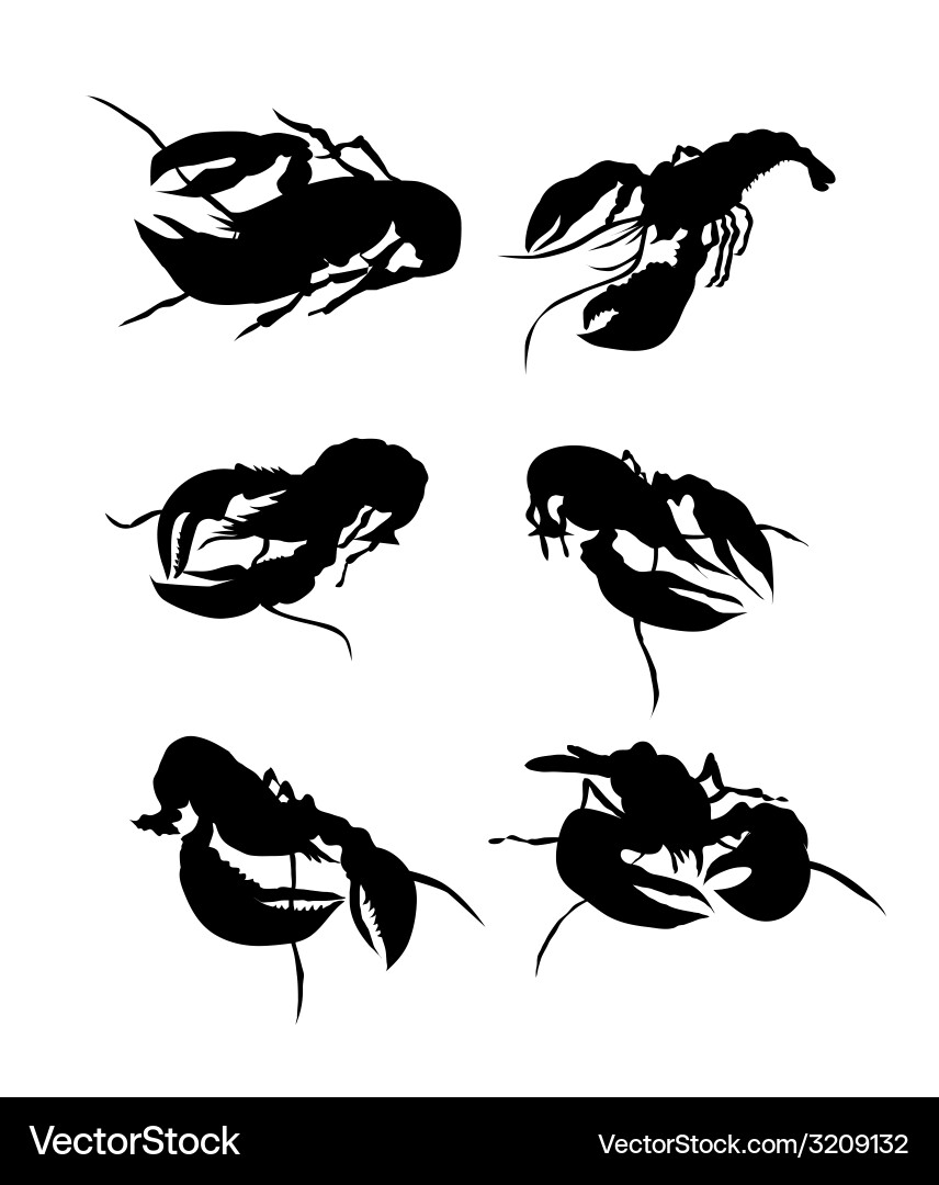 Delicious Lobster Silhouette Vector Image