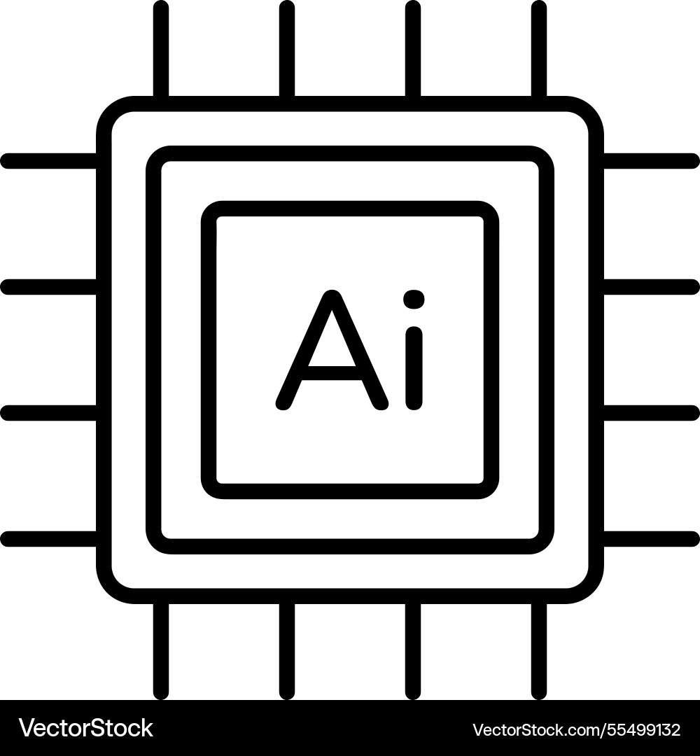 Generative ai microchip icon Vector Image