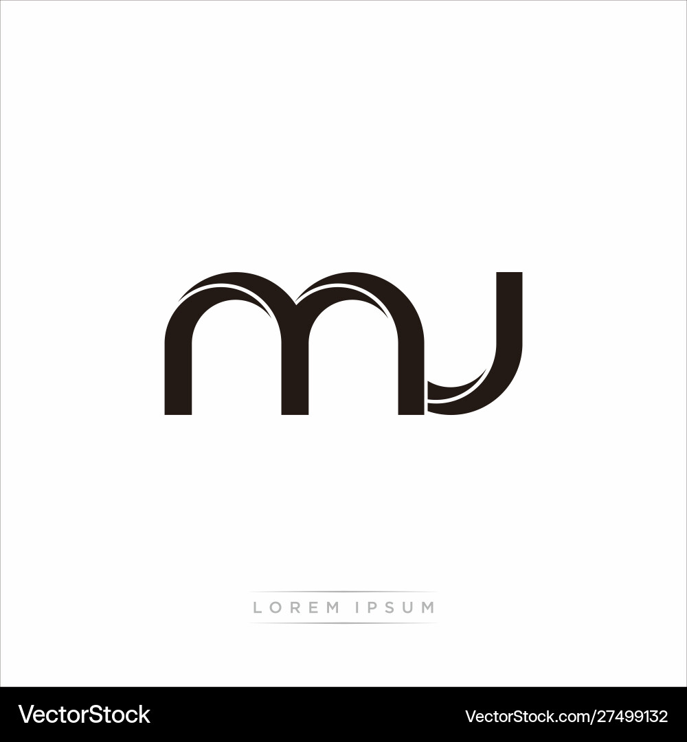 Mj initial letter split lowercase modern monogram Vector Image
