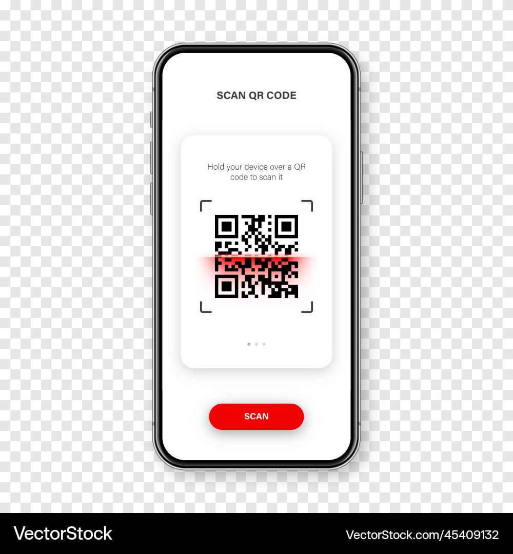 Qr code scanner reader app for smartphone Qr code scanner reader app for smartphone vector image
