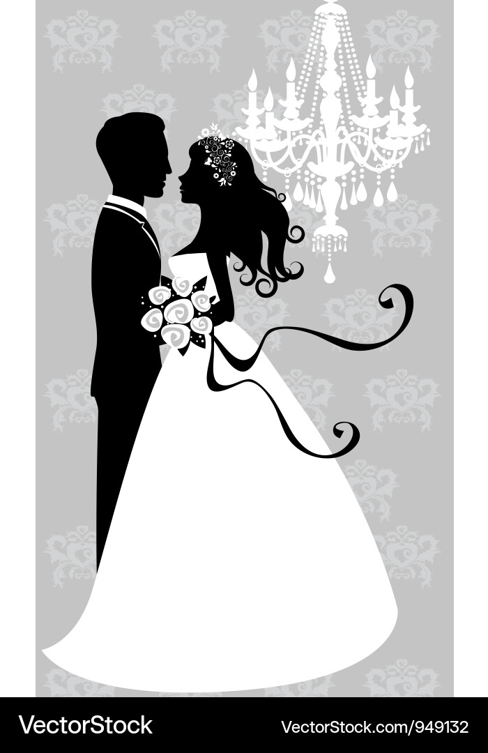 Romantic Wedding Embrace Vector Image