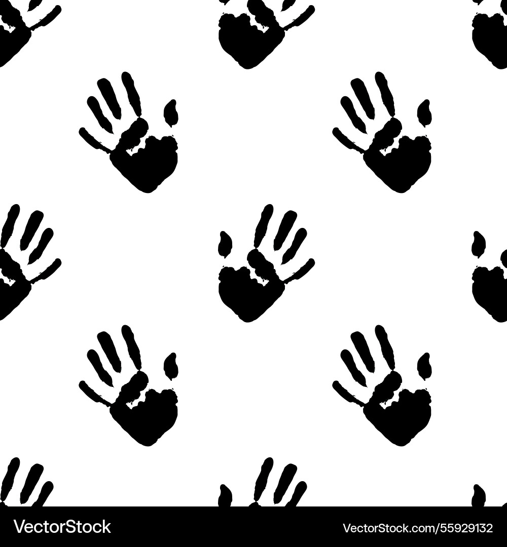 Seamless pattern of ink handprints Seamless pattern of ink handprints vector image