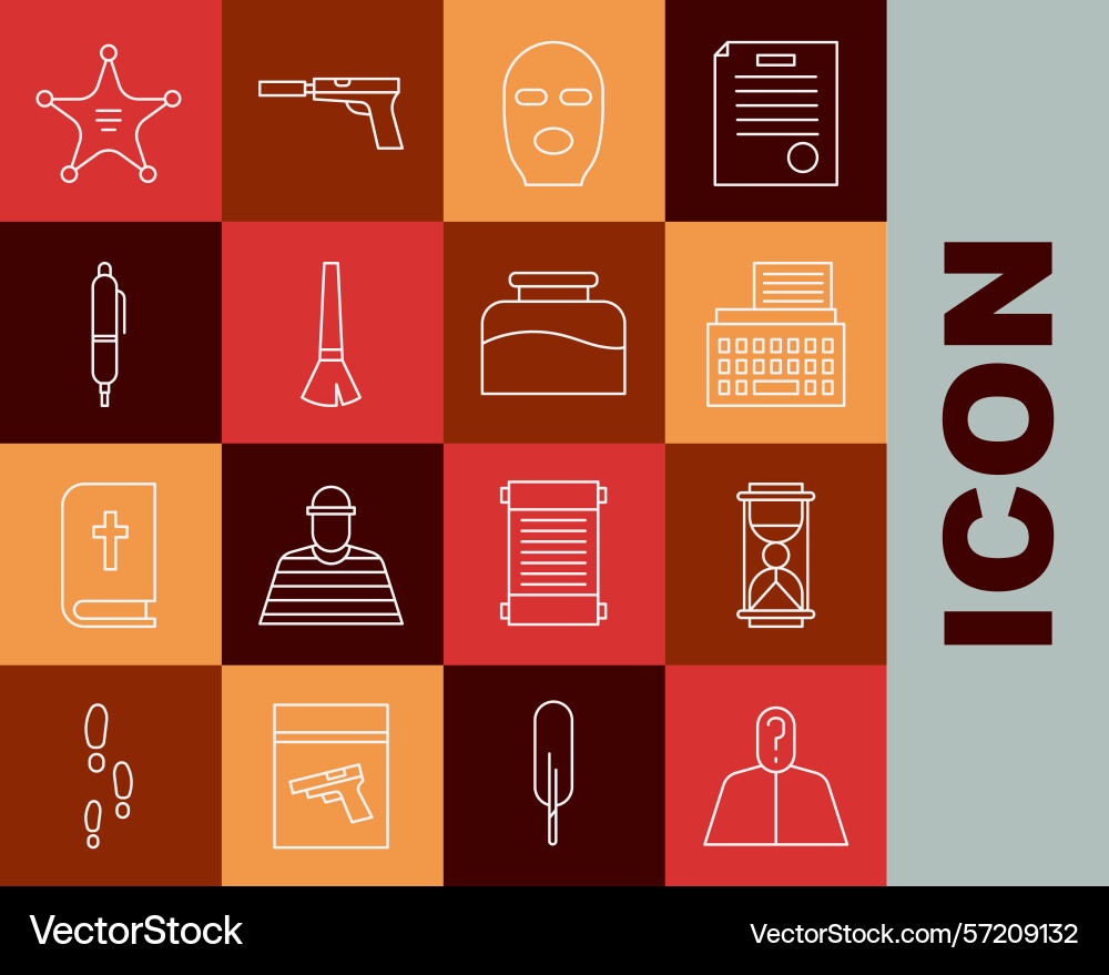 Set line anonymous with question mark old Set line anonymous with question mark old vector image