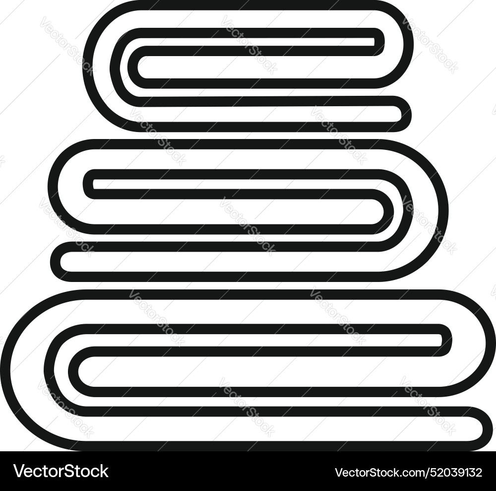Stack of clean towels line art icon representing Stack of clean towels line art icon representing vector image