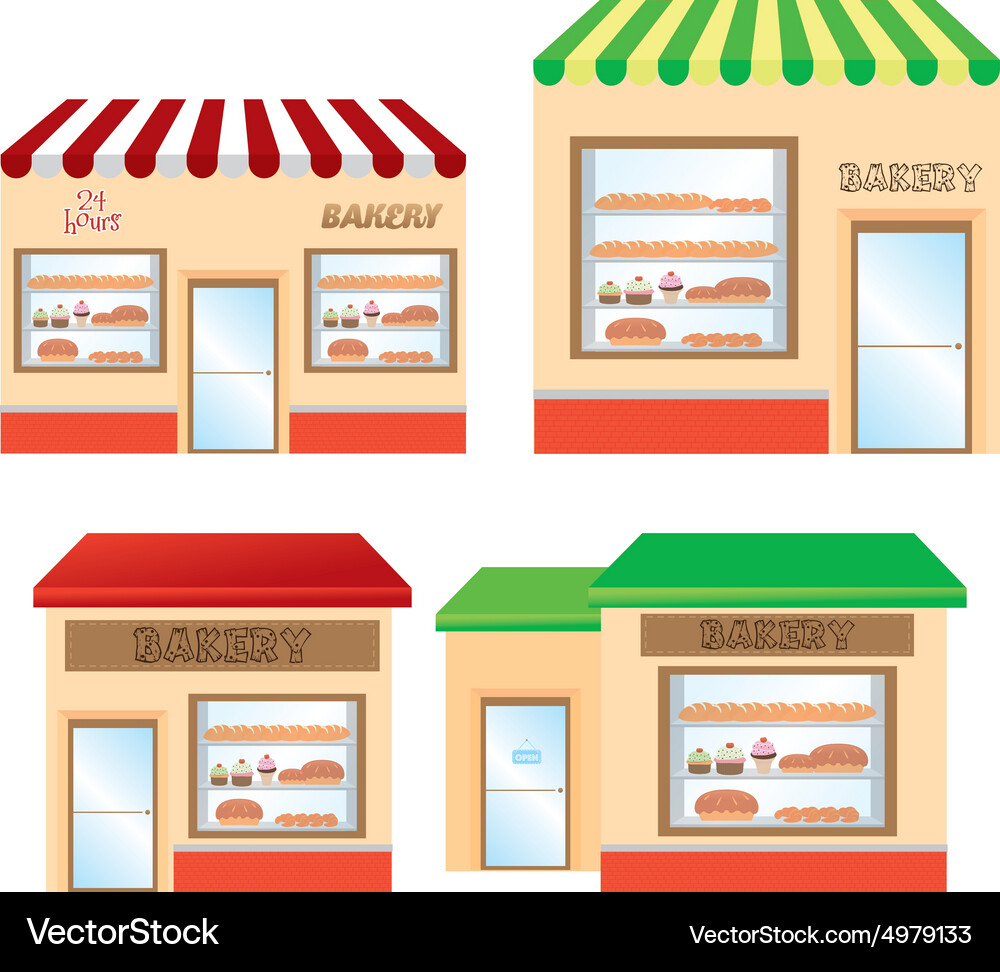 Abstract bakery objects on a white background Vector Image