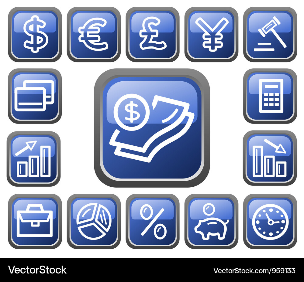 Finance buttons Vector Image