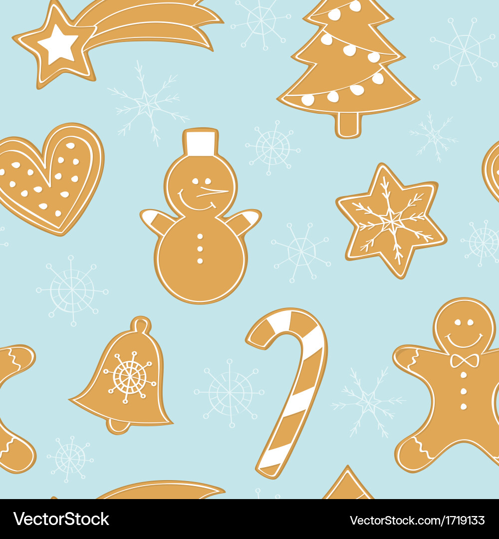 Gingerbread Christmas Pattern vector image
