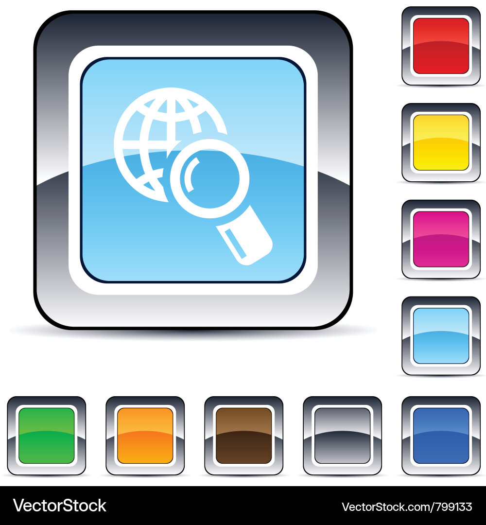 Global search square button Vector Image