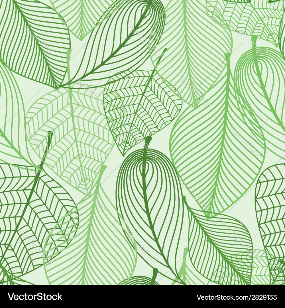 Green leaves seamless pattern background Vector Image