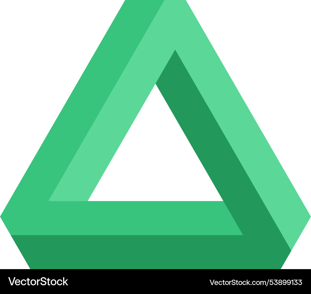 Impossible triangle logo minimal geometric loop vector image